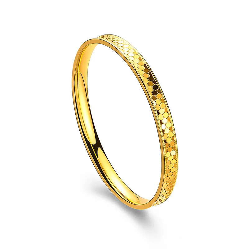 سوار فاخر من الذهب الخالص عيار 24 قيراط عيار 9999 مصنوع من الذهب الخالص ومقياس التنين السميك المتلألئ