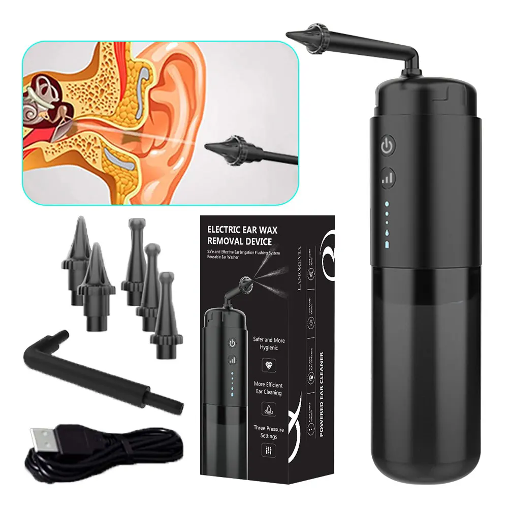 Electric Ear Cleaner Kit 3 Pressure Modes Ear Wax Removal Health Care Water Irrigation Ear Washer For Adults Child Ear Cleaner