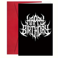 1pc,Happy Halloween Birthday Card for Him Her, Spooky Bday Gifts for Women Men, Heavy Metal Halloween Birthday Card for Sister B