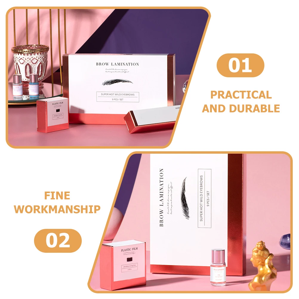 1 Juego de Kit de laminación de cejas, herramientas de estilismo de cejas de grado profesional para un aspecto 3D definido, juego esencial de maquillaje DIY para mujeres