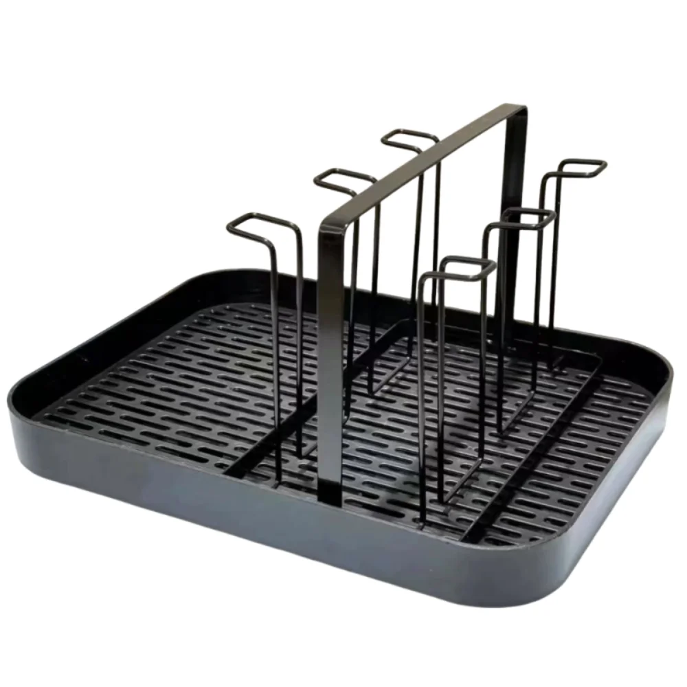 

Cup Accessories Durable Glass Cup Stand with Tray with Drain Hole Tea Cup Rack Sturdy Light Luxury Water Cup Shelf Gift