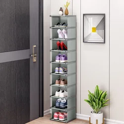 10 Tiers Shoe Rack, Space Saving Vertical Single Pairs Sturdy Shoe Shelf Narrow Tall Shoe Storage Organizer for Entryway Hallway