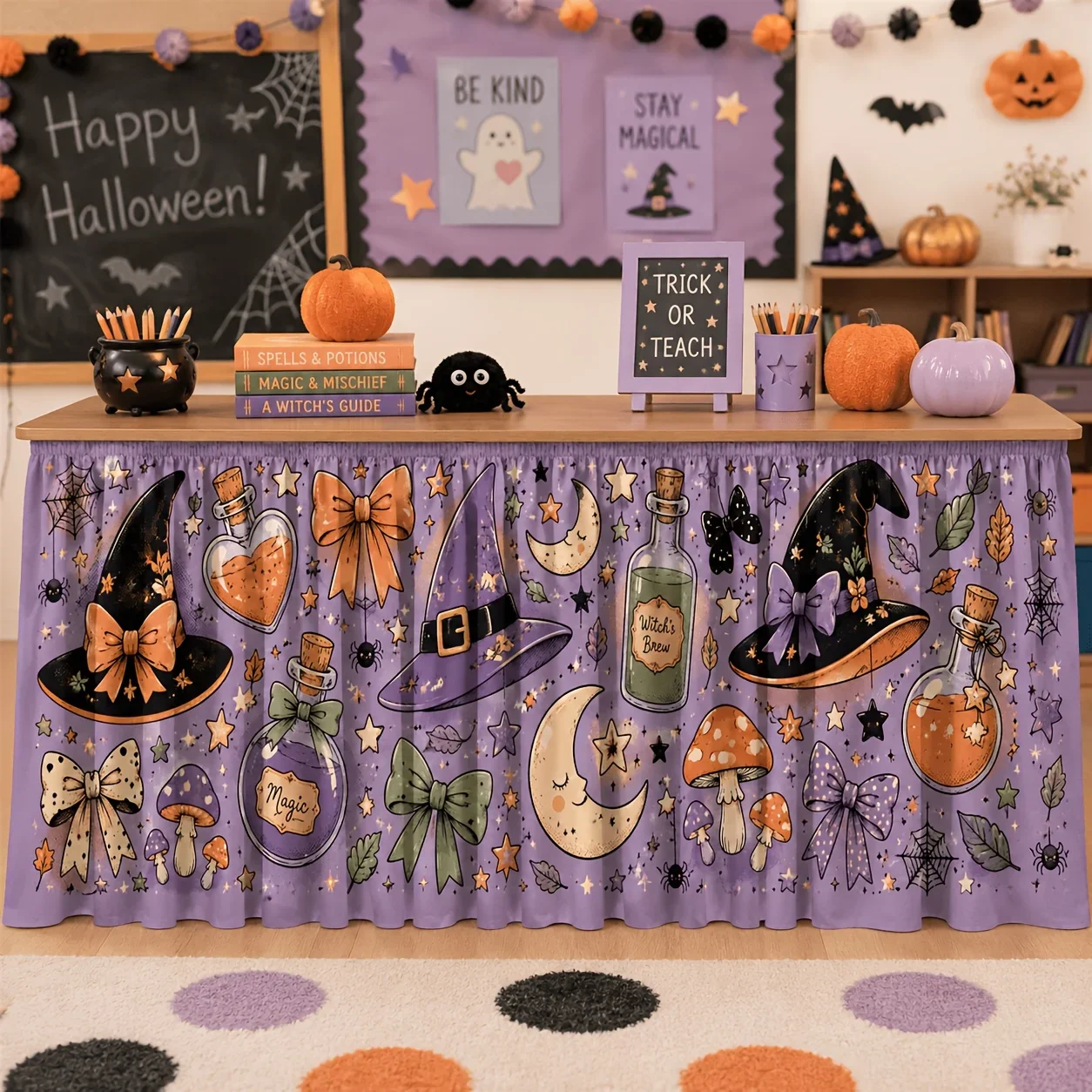 2D flat banner, 1 piece, place a tablecloth, Halloween decoration, yzb