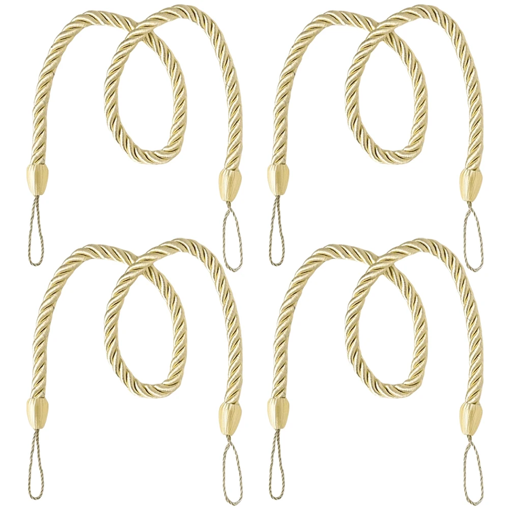 

4Pcs Decorative Curtain Tiebacks Rope Stylish Rustic Look Fits Any Room Indoor Window Curtain Binding Strap for Living Room