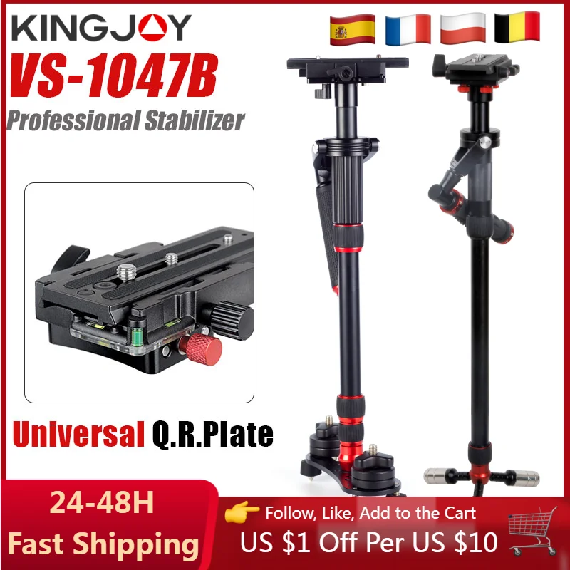 KINGJOY Professional Aluminum Handheld Stabilizer Video Steadicam for Canon Nikon Sony SLR DSLRs Camera DV Camcorder Stabilizer