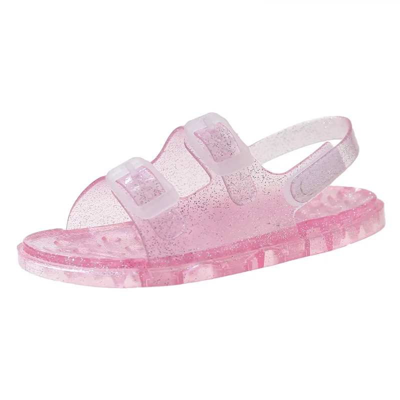 Summer Boy Girl Shoe Child Simple Sandals Kid Slippers Fashion Soft Bottom Open Toe Jelly Sandal Parent-child Toddler Beach Shoe