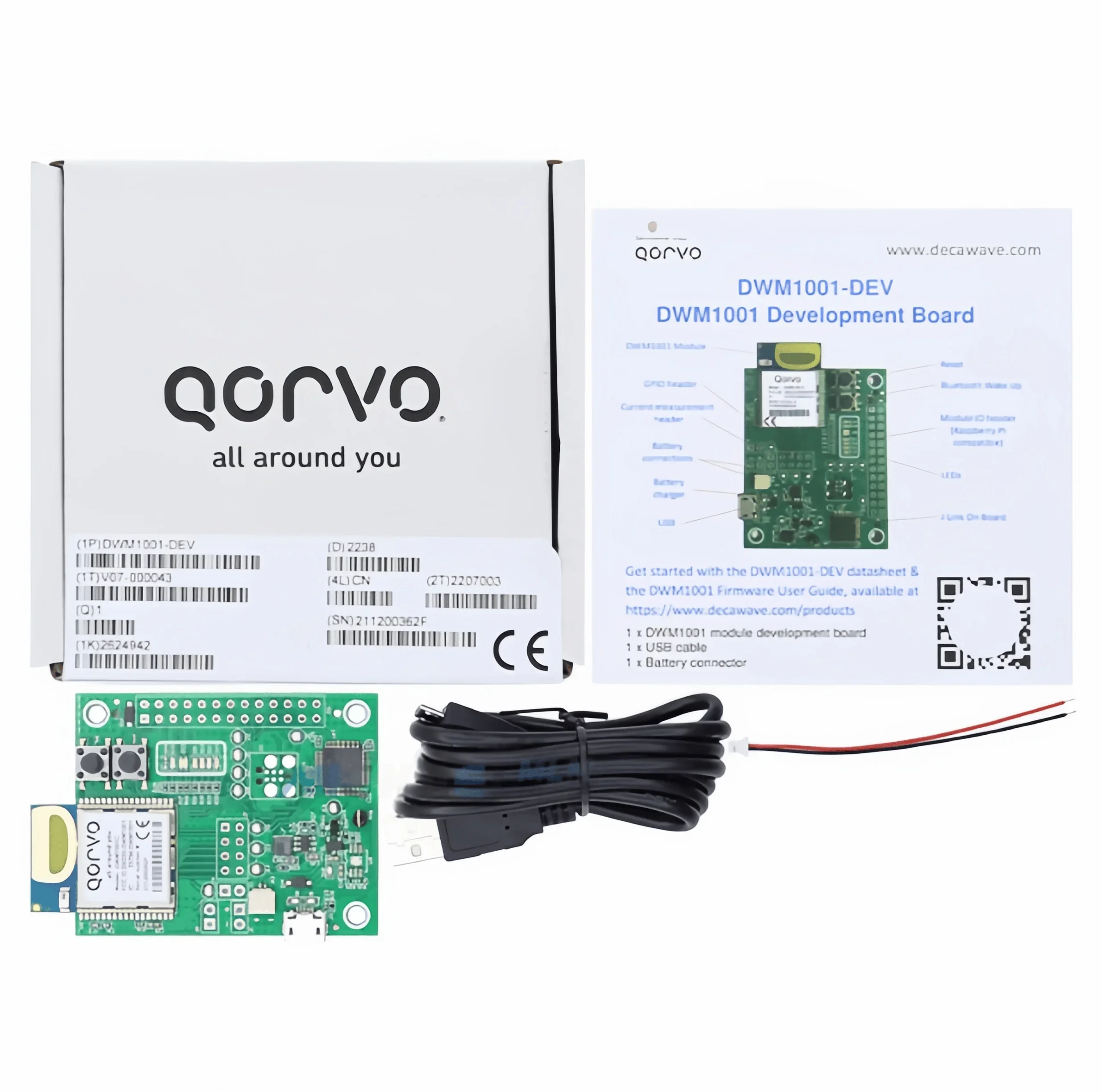 SmCpDecawave DWM1001-DEV UWB Transceiver Array 12-Unit Bulk Pack For RTLS Anchor Node & Tag Deployment
