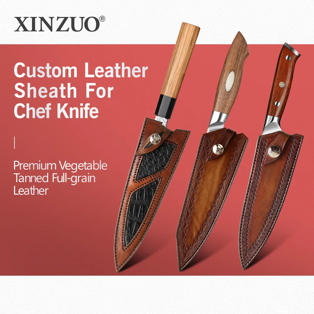 

XINZUO Leather Sheath Premium Vegetable Tanned Full-grain Leather Suitable For XINZUO Chef Knife