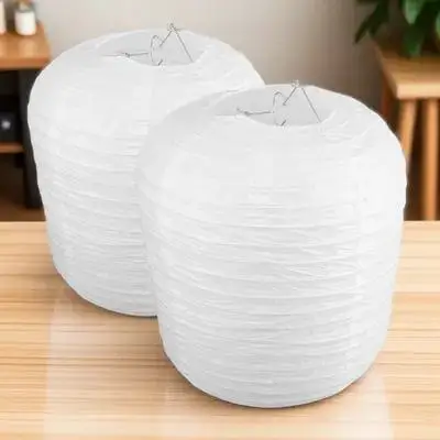 

2pcs Paper Lamp Cover Foldable Blank Lantern Shade For Pendant Lamp Diy Hanging Decoration Light Shade Farmhouse Ceiling