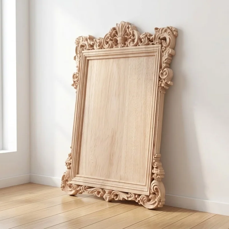Vintage Wood Carving/1pc Photo Frame/Unfinished Wooden Wall Decoration/Timeless Carving Design/Wooden Photo Frame