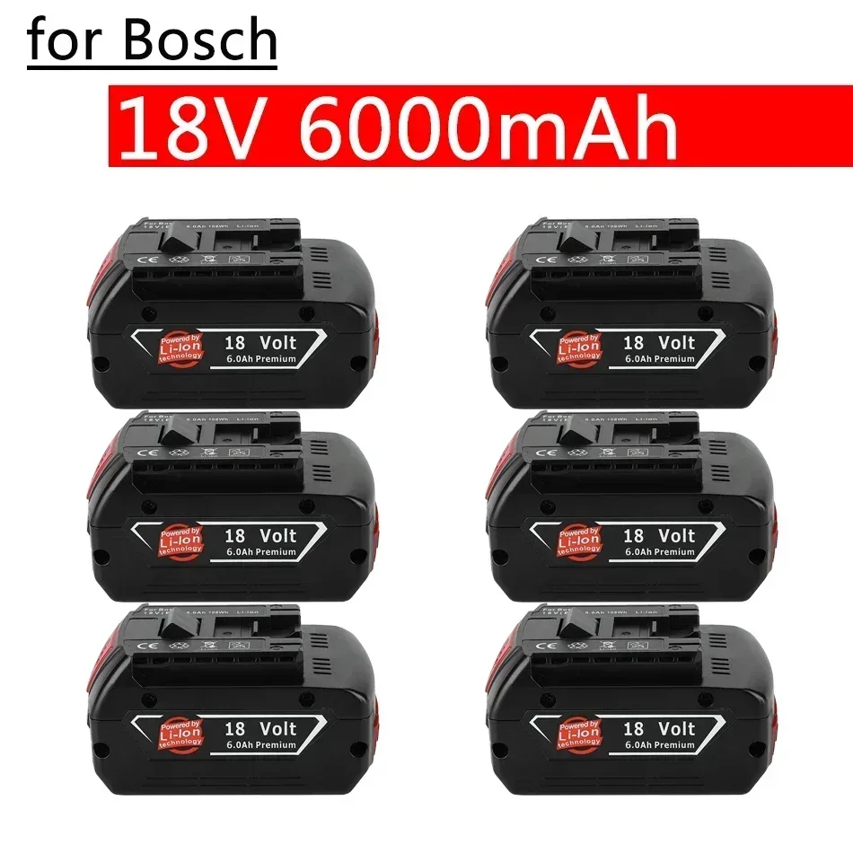 100%Original 18V 6.0Ah Rechargeable lithium ion Battery For Bosch 18V 6.0A Backup Battery Portable Replacement BAT609