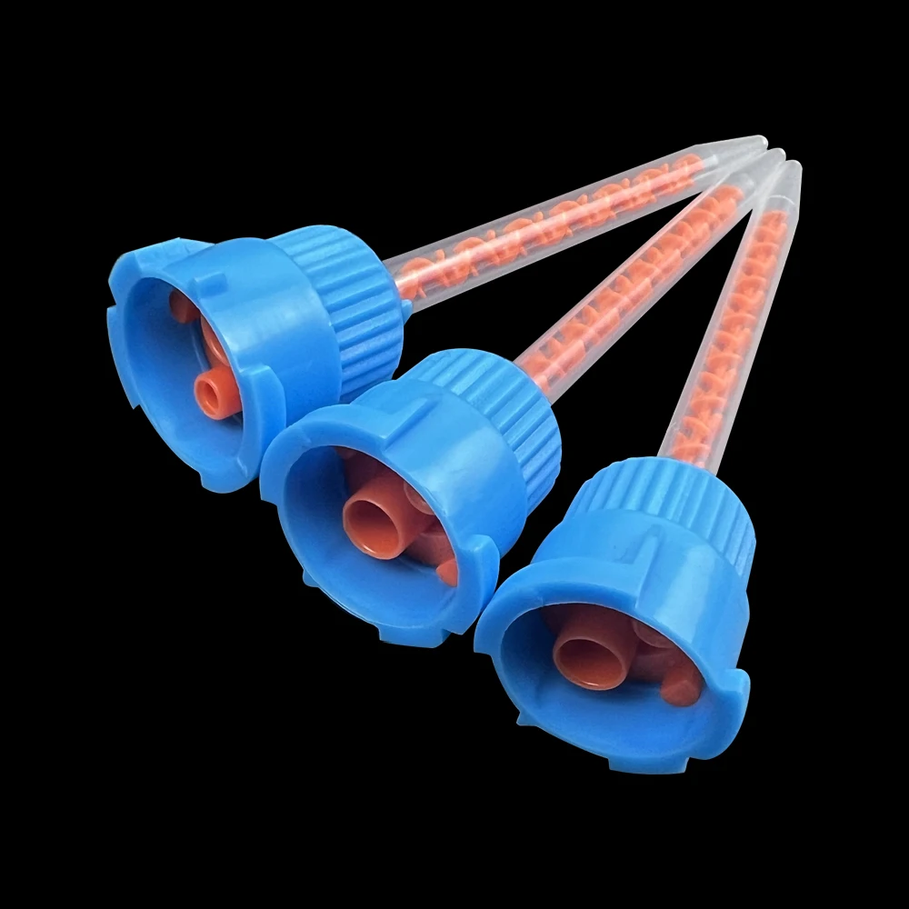 50Pcs 10:1 Dental Material Silicone Rubber Gun Conveying Mixing Head Dentistry Disposable Impression Silicone Rubber Mixing Tips