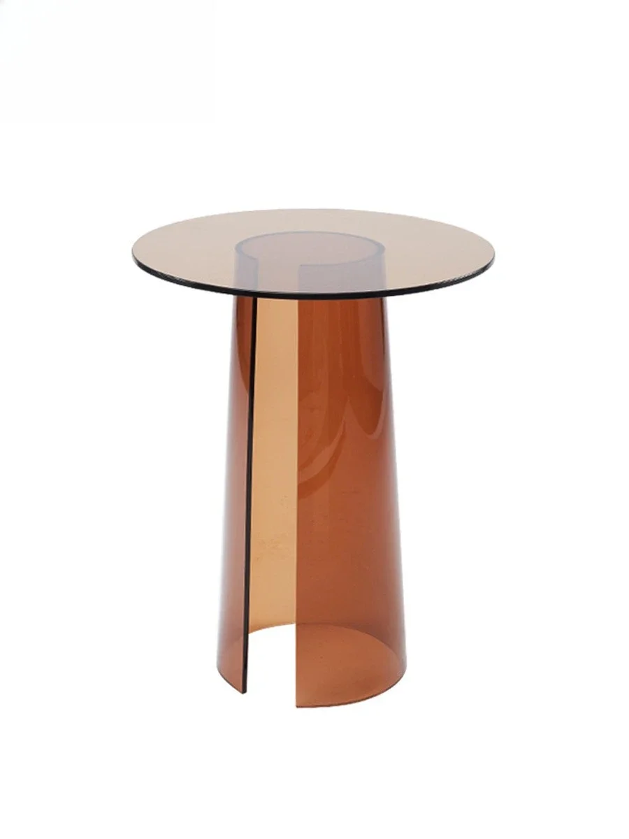 

Transparent coffee table sofa small side balcony corner modern living room simple designer model room