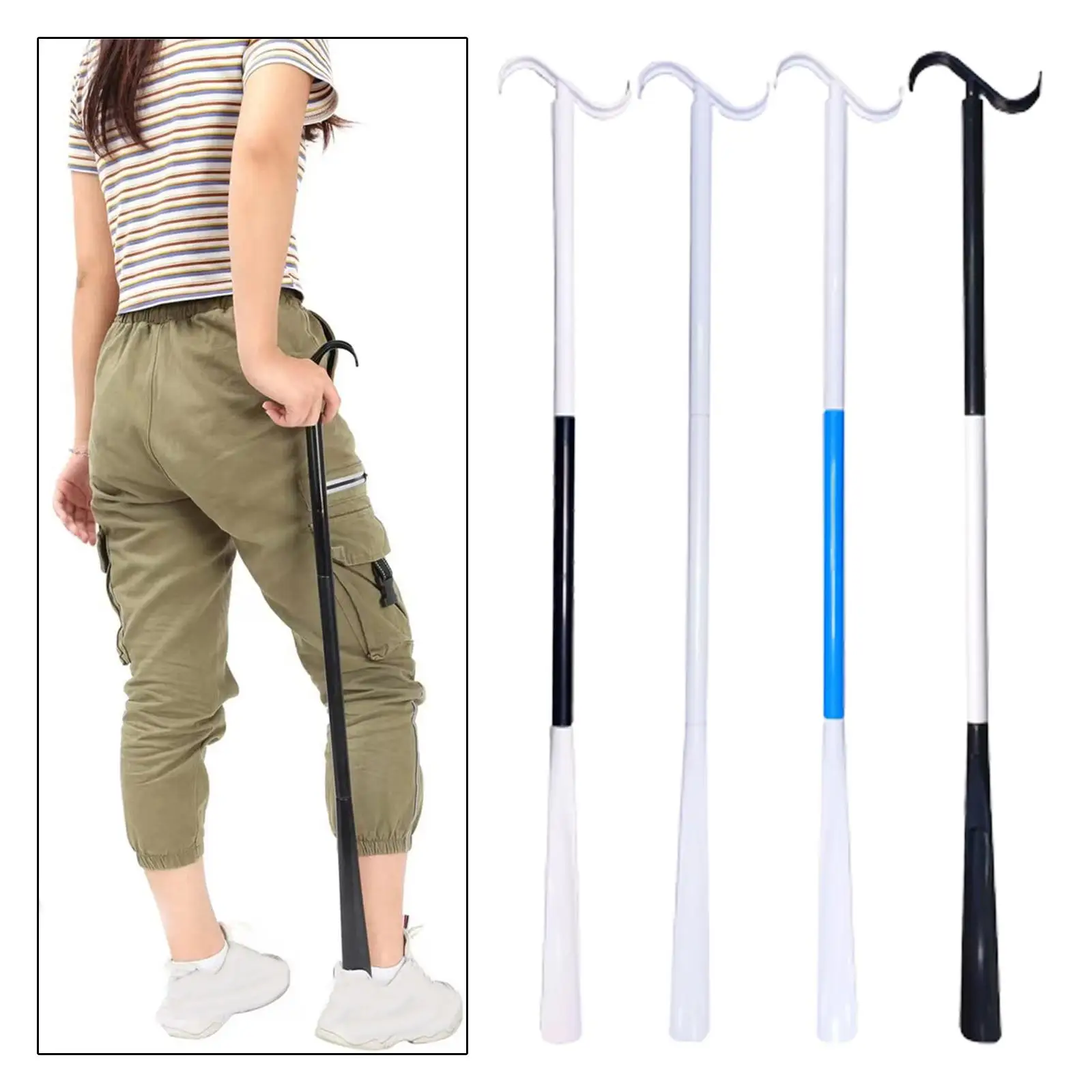 Portable Dressing Aid Detachable Shoehorn Sock Assistance Device for Putting on Pants Shirts Skirts
