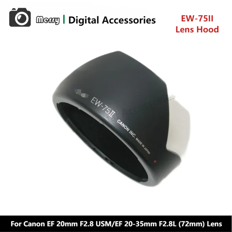 New Original Genuine Front Lens Hood EW-75II For Canon EF 20mm F2.8 USM/EF 20-35mm F2.8L (72mm) Camera Lens EF20 EF20-35