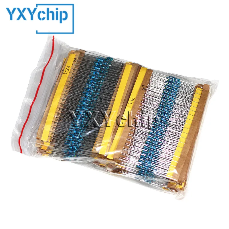 

Set of Resistor 64 types 1280PCS, 0.25W Metal Film Resistor 1 ohm~10M ohm 1/4 Watt Resistor Assortment kit,1% diy kit resistores