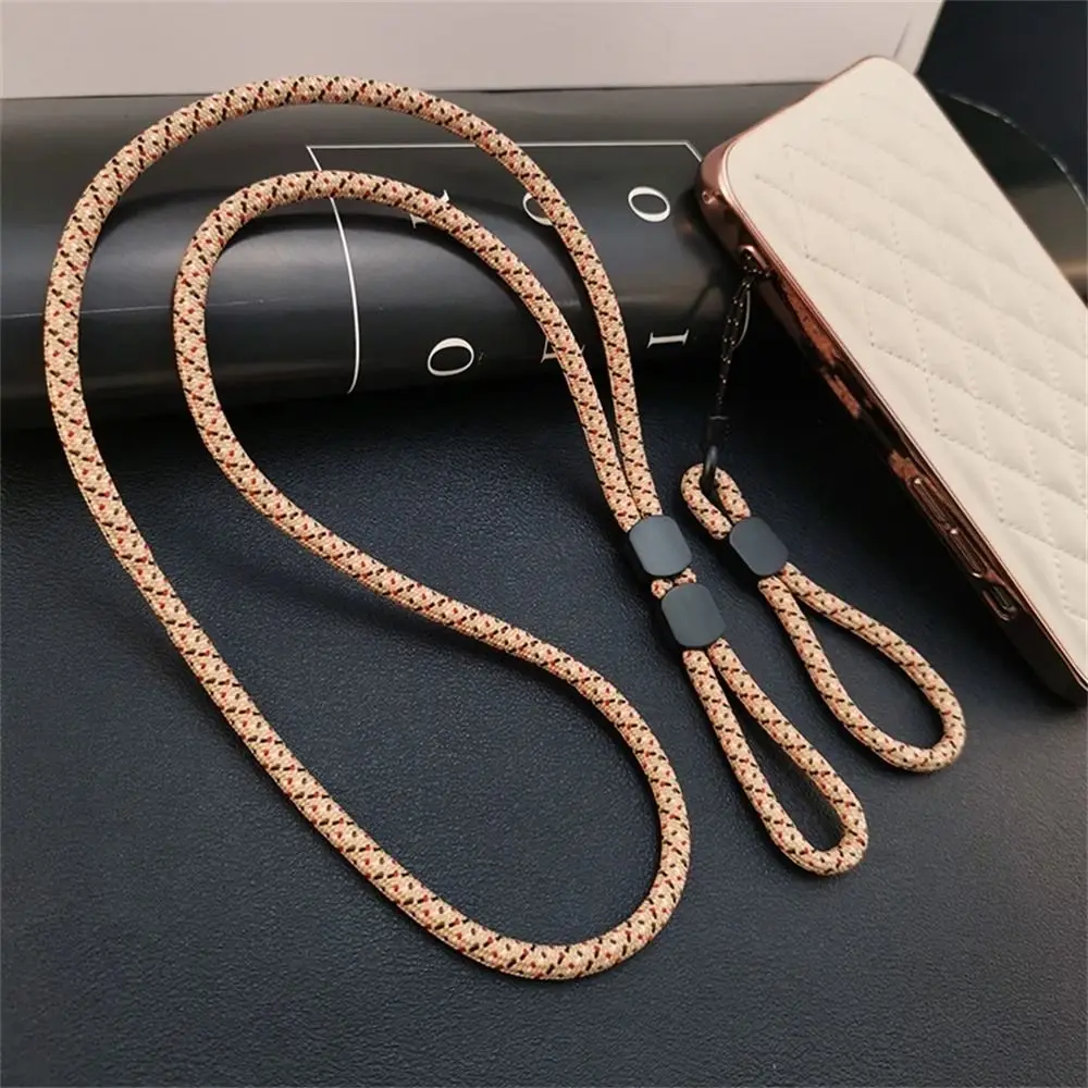 Hand-woven Mobile Phone Lanyard Dual-use Long Neck Phone Hanging Chain Anti-lost Nylon Cellphone Straps Phone Case