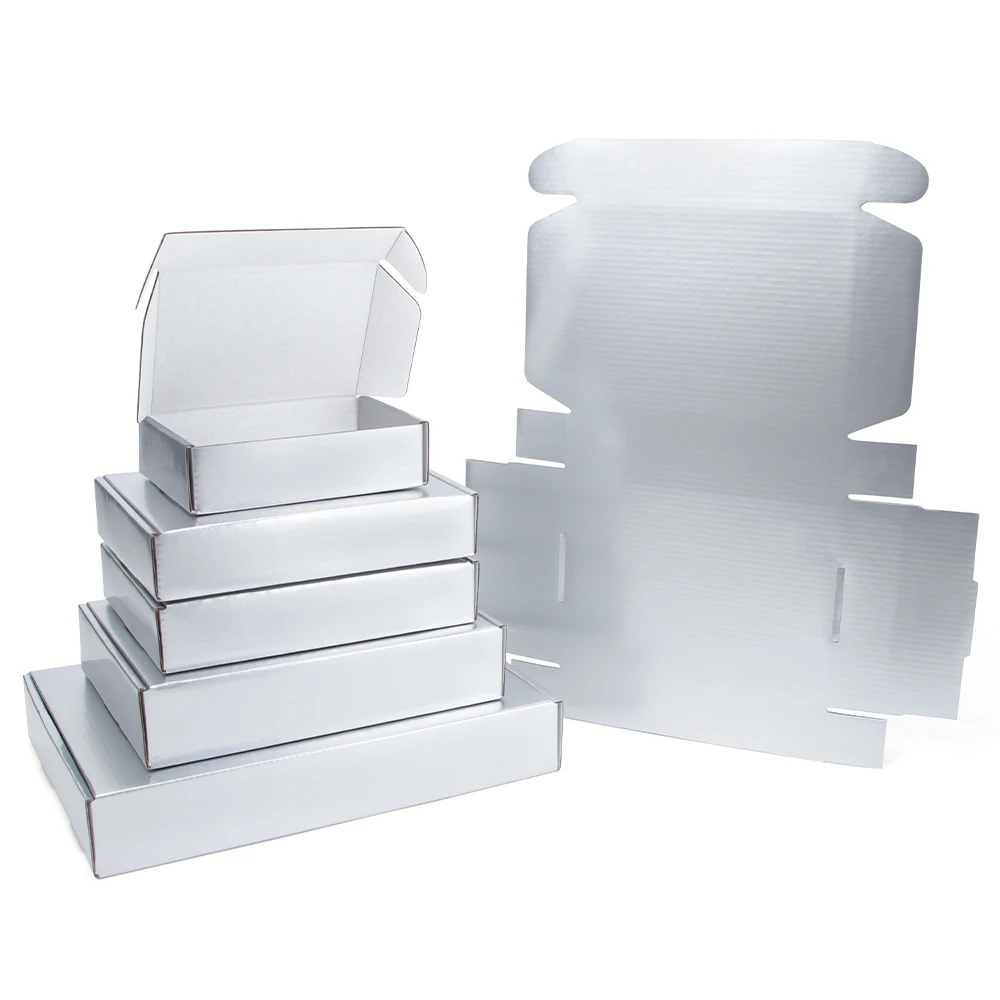 5/pcs Silver carton color packaging gift box wig blank 3-layer corrugated carton