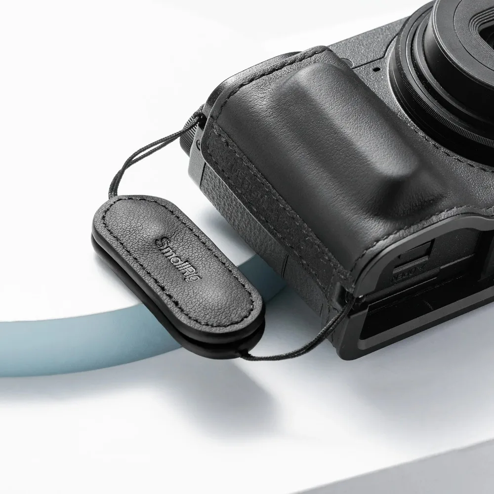 SmallRig GR Series Camera Finger Strap for Ricoh GR Series Black Top-Grain Leather Secure Easy Instal Enhanced Comfort for Shoot