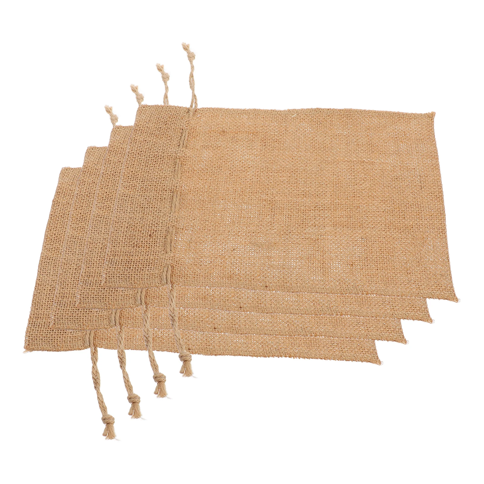

4 Pcs Burlap Gift Bags 30x19cm Linen Drawstring Storage Sacks Reusable Party Favor Pouches Handmade Treat Bags Snack Baggies