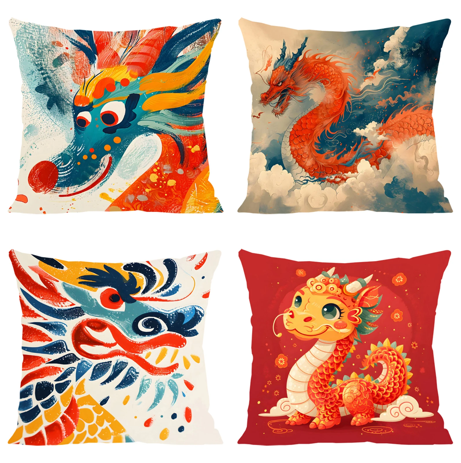 

Dragon Pattern Covers for Bed Pillows Pillowcase 45*45 Pillow Cases Decorative Cushion Cover 50x50 45x45 Cushions Covers Luxury