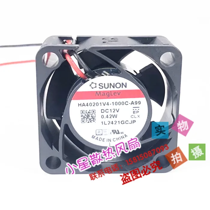 Ventola di raffreddamento per server SUNON HA40201V4-1000C-A99 CC 12 V 0,42 W 40 x 40 x 20 mm a 2 fili