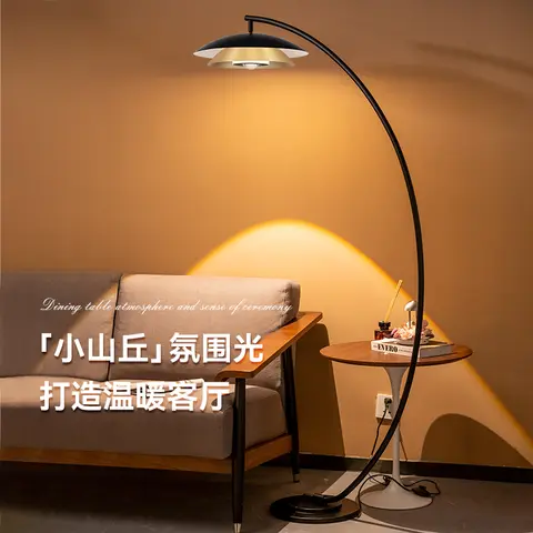 Living room atmosphere floor lamp Bauhaus sofa next to retro high-end mid-antique fishing lamp New Terrisone Tower