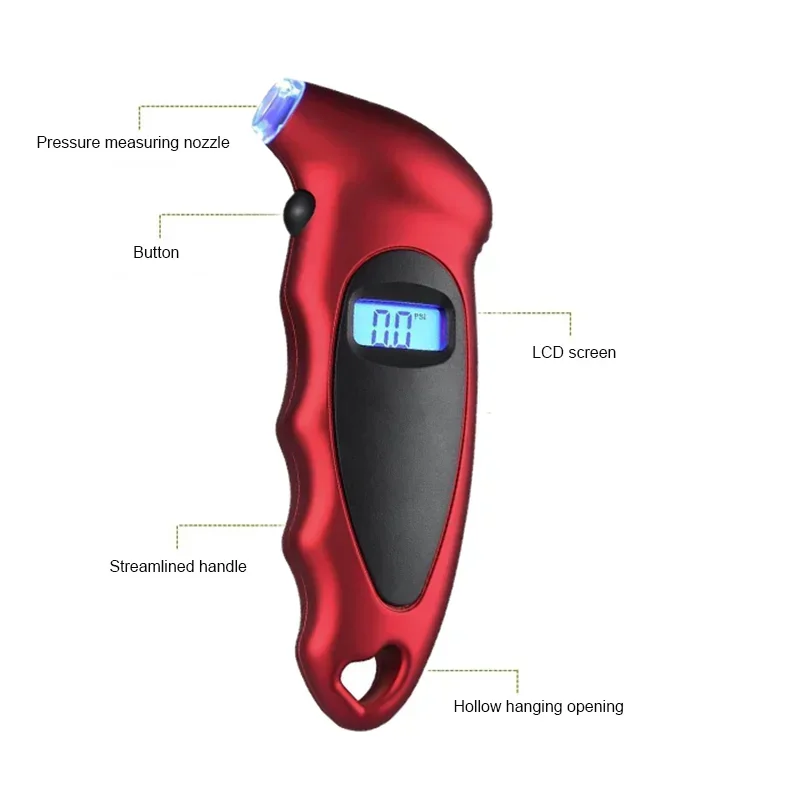 Tire Pressure Gauge Backlight High-precision Digital Tire Pressure Monitoring Car Tyre Air Pressure Gauge Meter LCD Display