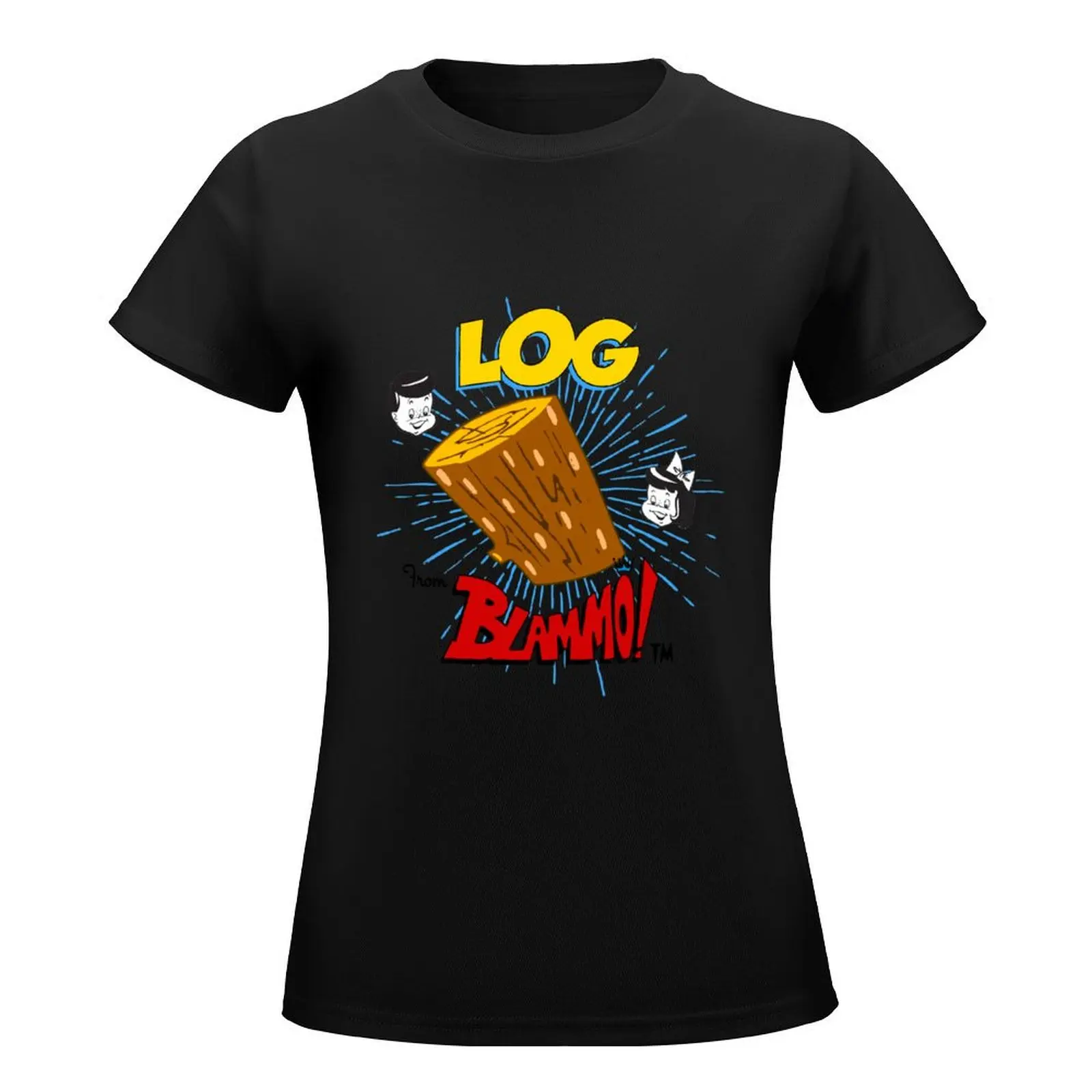 Log : Inspired by Ren And Stimpy T-Shirt Short sleeve tee cute tops anime clothes oversized western t-shirt dress for Women