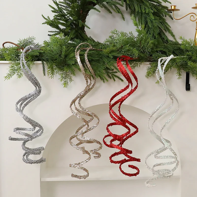 

60/85cm Artificial Christmas Glitter Branches Handmade Sequins Simulated Christmas Branches Elegant DIY Christmas Tree Decor