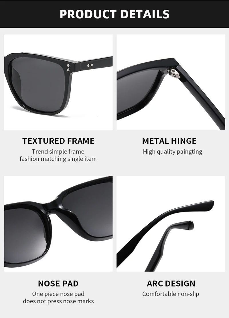 Stilvolle Polarisierte Sonnenbrille Männer Frauen Klassische Quadratische Männliche Sonnenbrille Mode Im Freien Fahren Shades UV400 – Detail 2