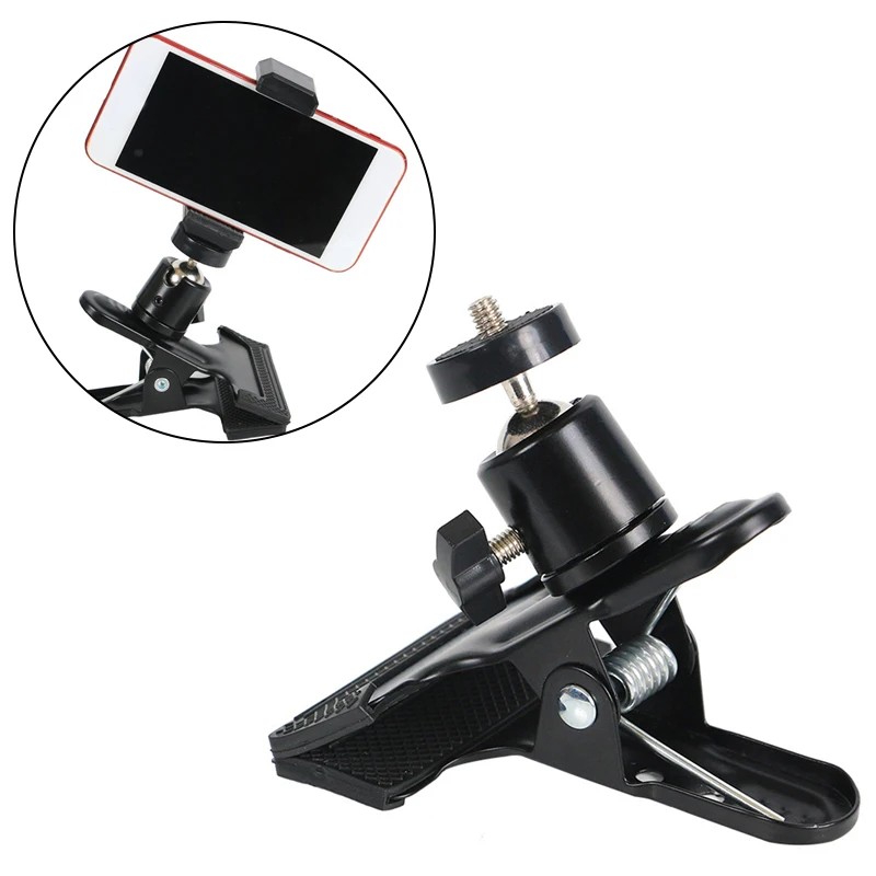 Multi-Function Tripod Camera Clip Clamp Flash Holder Mount Camera Clip Photography Metal Clip 360 Degree Rotate Head For Camera