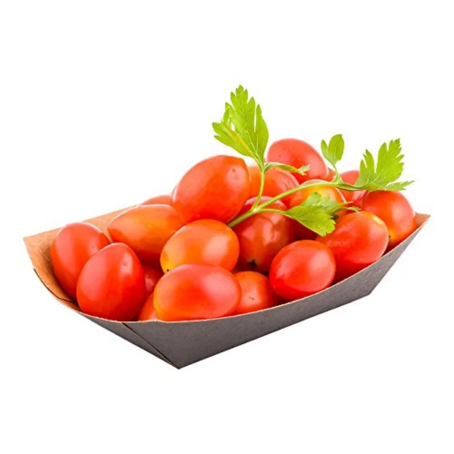 Bio Tek 4 Paper Boats Disposable #5 Food Trays - PE Lining Durable Paper Food Baskets For Concession Stands Picnics or Fairs St