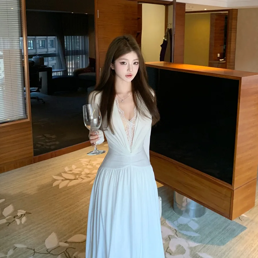 Sexy minceur v-ne longue Sve Dr automne hiver nouveau Sle coréen taille haute a-ligne jupe pour les femmes Ci déplacement