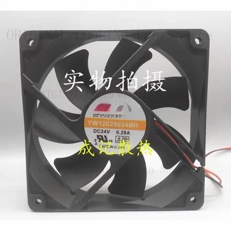 R+  1 Pc. New FOR YW12025024BH 12025 DC24V 0.28A 12CM 2-Wire Cooling Fan