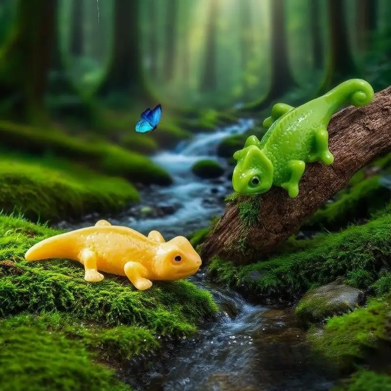 10Pcs Mini Resin Axolotl Tiny Waterproof Ornaments for Fish Tank Aquarium Fairy Garden Potted Plant Decor