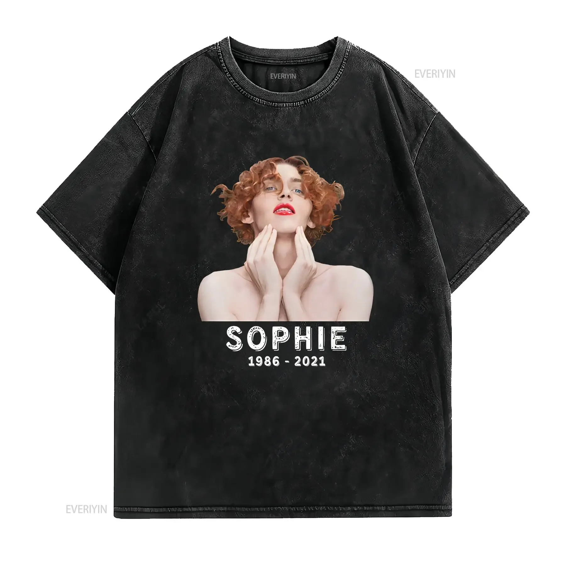 New 889 Sophie Xeon black T Shirt Size S 5XL vintage Washed Unisex fashion Comfortable designer clothes Stylish Soft homme