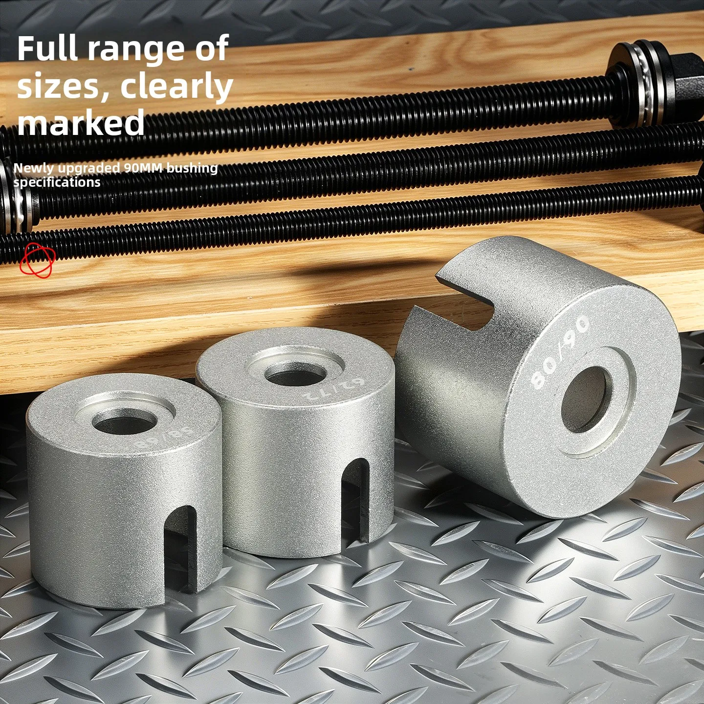 Heavy Duty 27Pcs Steering Knuckle Bushing Removal & Installation Tool, Thickened Screw Design Hardened Multi Specification Bushi