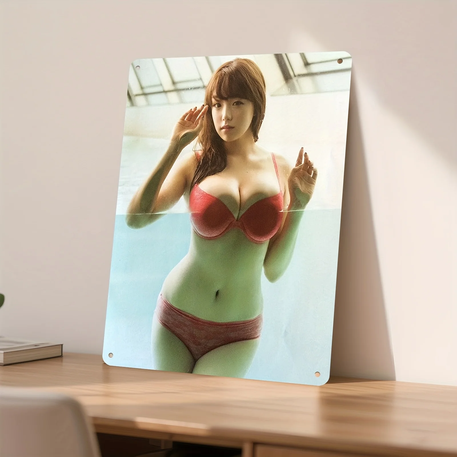 2D Flaches Anime-Metallschild – Ikonisches Pose-Poster, langlebige Wanddekoration für Büro, Männerhöhle, Anime-Fan-Geschenk, 20x30cm