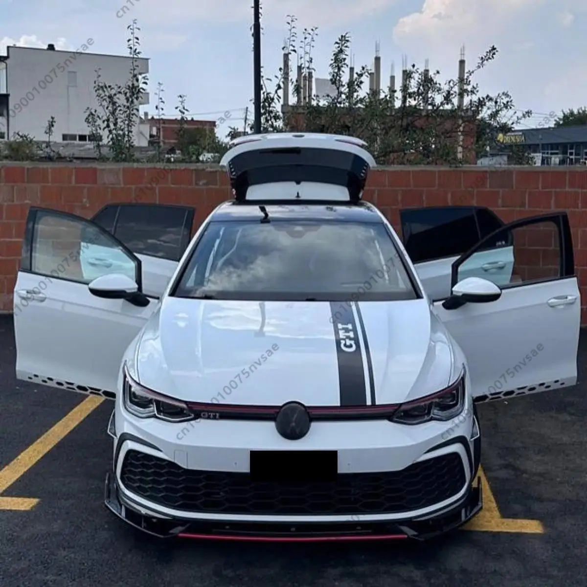 

For Volkswagen Golf 8 MK8 GTI GTD GTE R 2020-2024 Front Bumper Lip Splitter Spoiler Diffuser Gloss Black Car ABS Bodykits Tuning