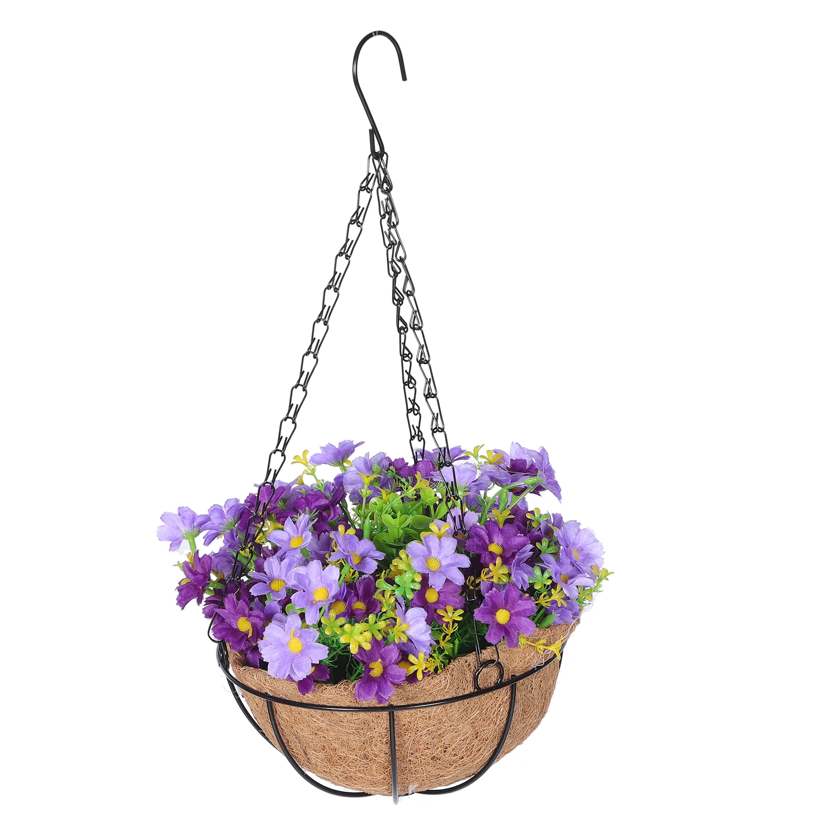 Gardening Iron Frame Coconut Palm Flower Basket Hanging Pot Clothes Wreath Ornament Planter Indoors Outdoor Pots