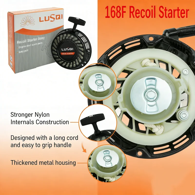 LUSQI Pull Start Recoil Starter For Predator Rato 196cc 212cc 6.5HP 7HP OHV Engine Generator Go Kart Replacement Assembly
