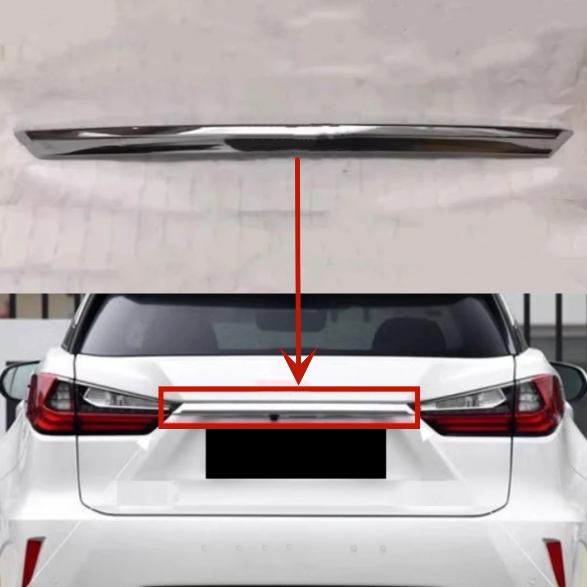 Chrome Tailgate Trim Rear Trunk Bright Strip for Lexus RX200 RX300 RX450h 16-22 Electroplate Trim Body Kit Accessories