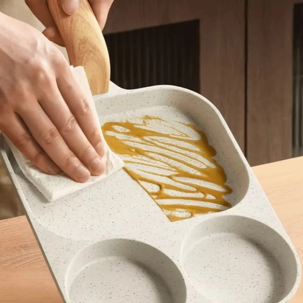 

Горшок для стейка 3 в 1 Сковорода для завтрака Многосекционная сковорода для омлета с защитой от ожогов Компактная антипригарная сковорода для яиц Многоцелевое использование