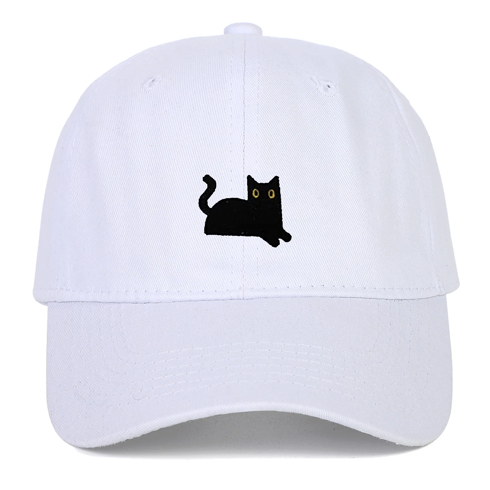 

Cat Embroidered Baseball Hat Solid Color Simple Men's and Women's Fashion Outdoor Sunshade Duck Tongue Hat