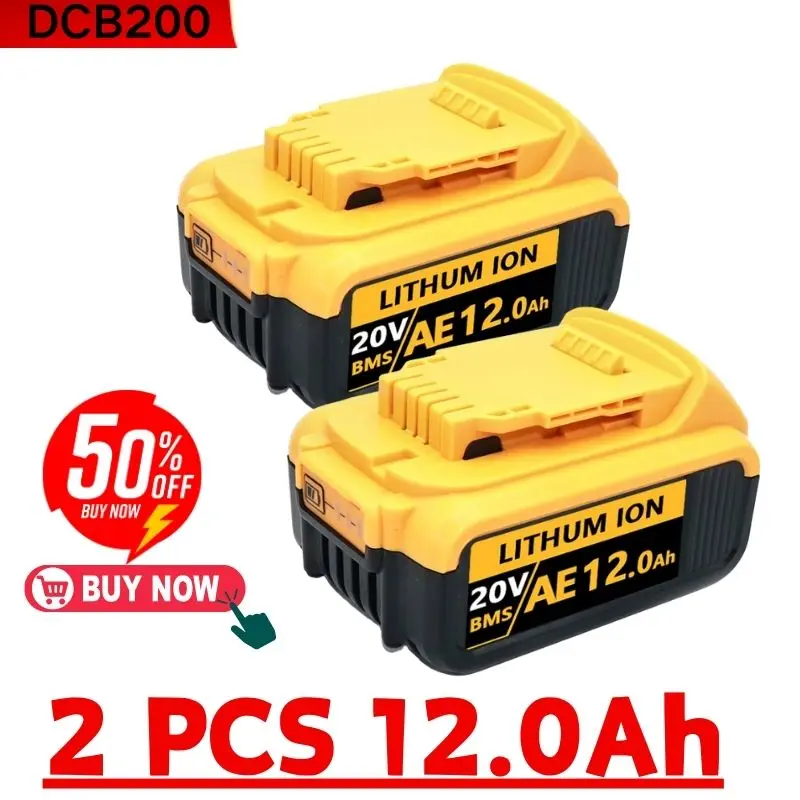 Original DCB200 20V 8000mAh Lithium Replacement Battery For Dewalt 18V DCB184 DCB200 DCB182 DCB180 DCB181 DCB182 DCB201 DCB206