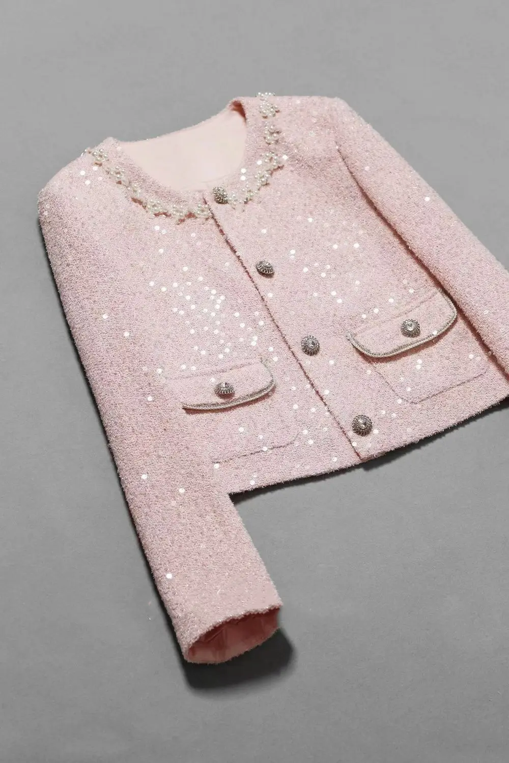 

Nail Pearl 2025 Autumn New Coat Pink Fashion Elegant Sweet Cardigan Jacket Top