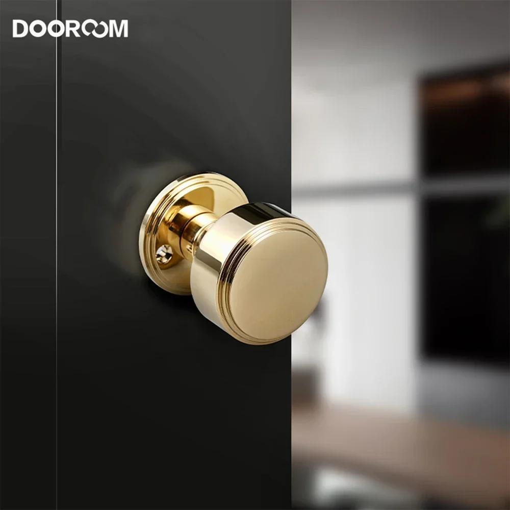 dooroom brass round indoor door lock grupo succao magnetica silenciosa ouro brilhante cromo brilhante quarto interior e banheiro madeira dupla 01