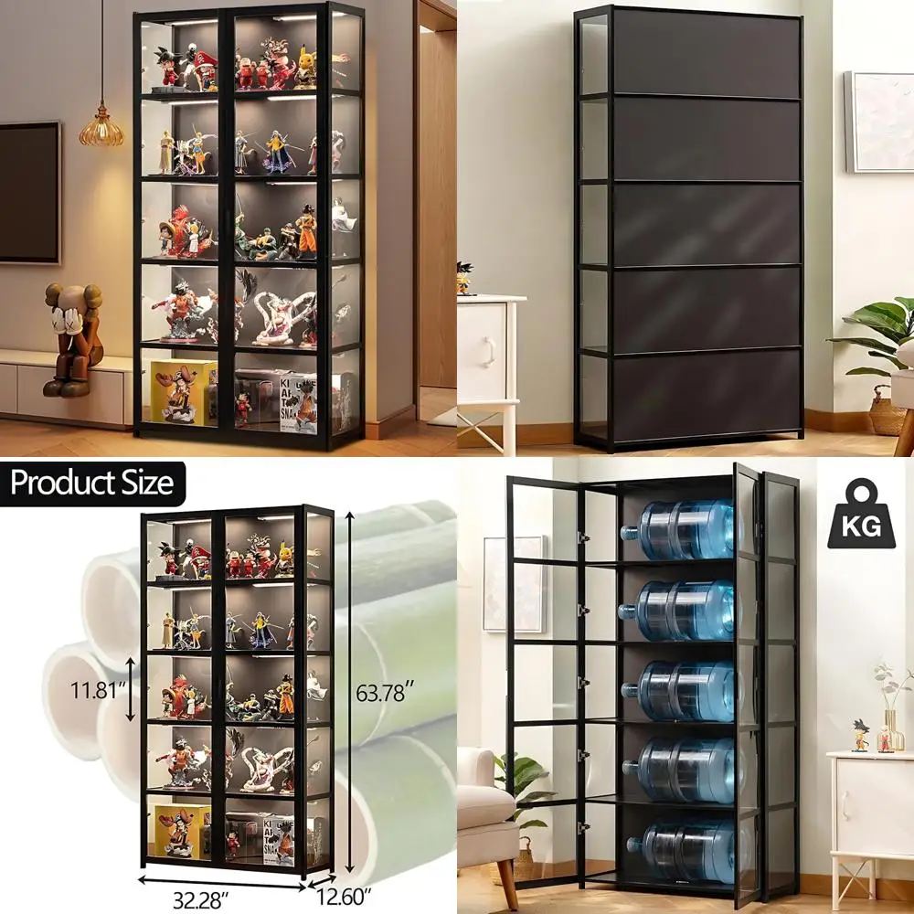 

5-уровневый дверной шкаф-витрина из акрилового стекла для предметов коллекционирования, органайзера для игрушек и хранения книг