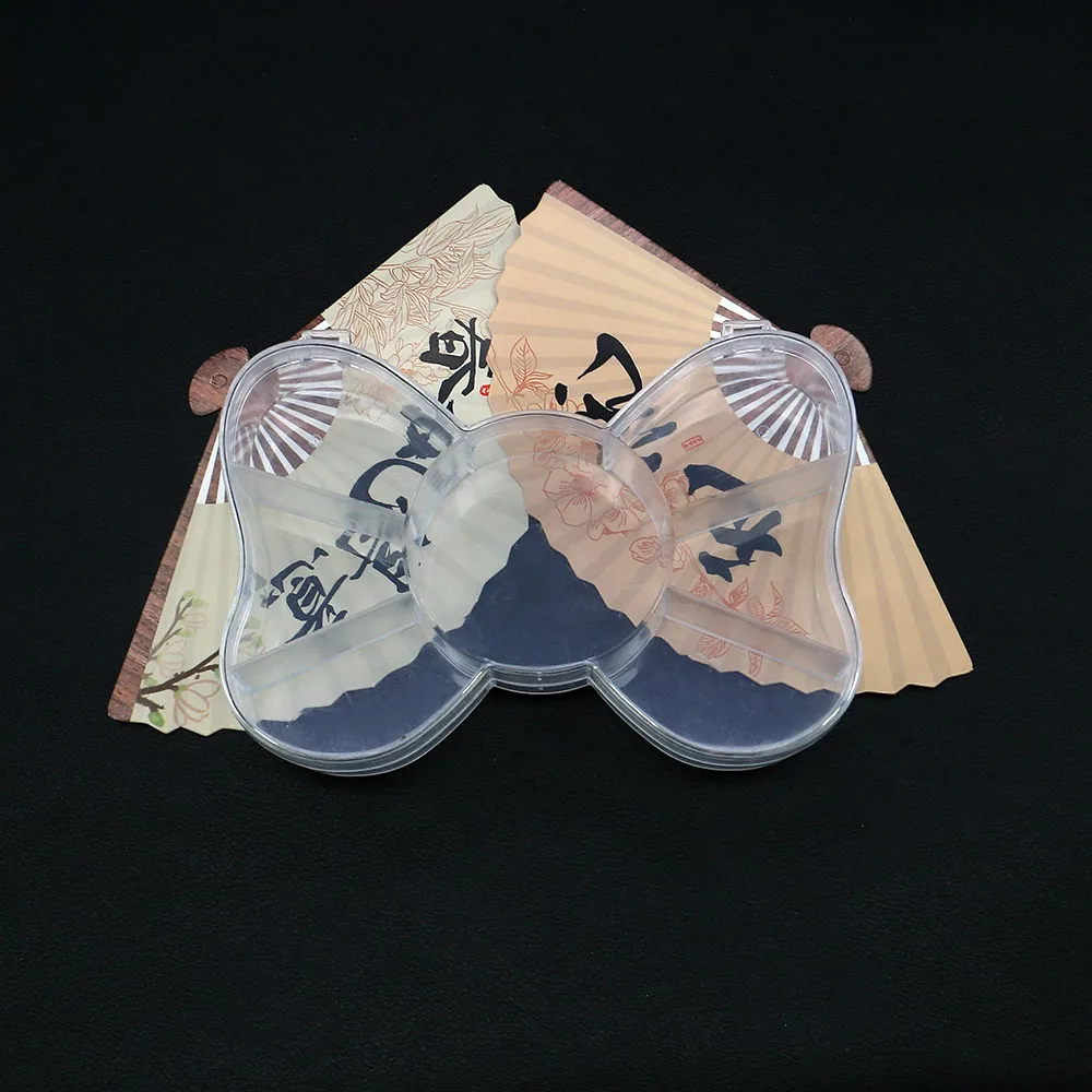 2 قطعة صناديق تغليف المجوهرات البلاستيكية الشفافة متعددة الأقسام على شكل قوس لتخزين وعرض خرزة صغيرة مختلفة